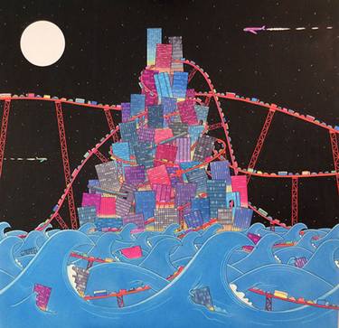 Original Pop Art Cities Paintings by enrico grasso