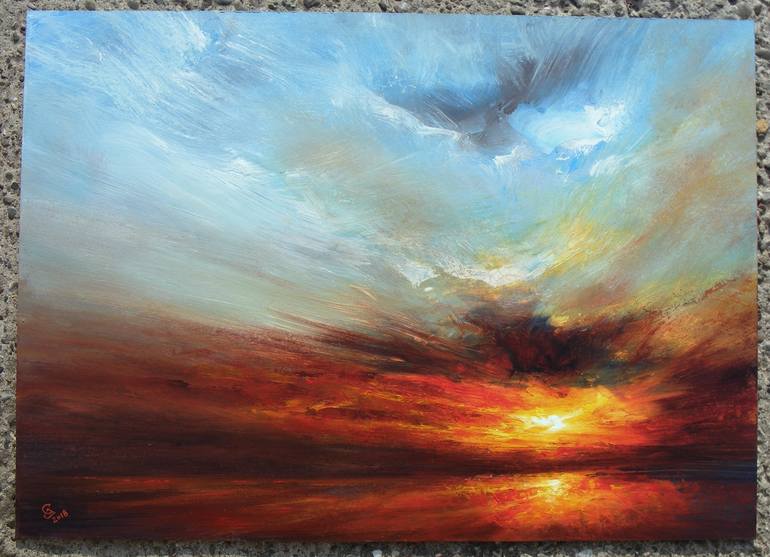 Original Abstract Expressionism Landscape Painting by Ivan Grozdanovski
