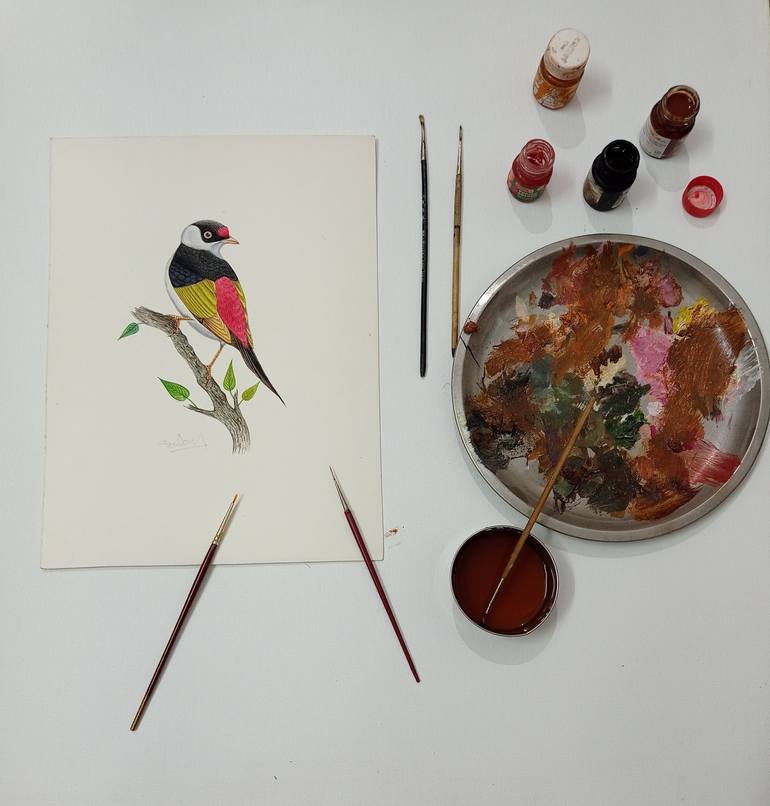 Original Expressionism Animal Painting by Krishan Gupta