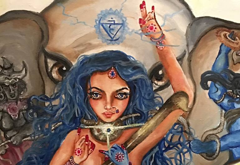 Original Expressionism Religion Painting by Sangeetha Bansal