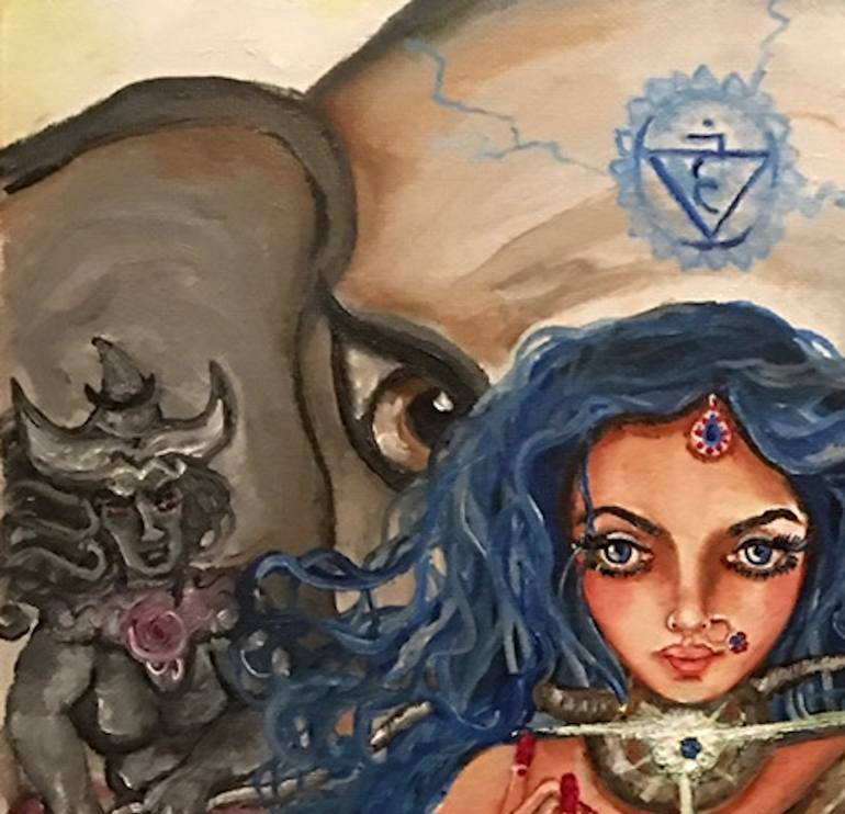 Original Expressionism Religion Painting by Sangeetha Bansal