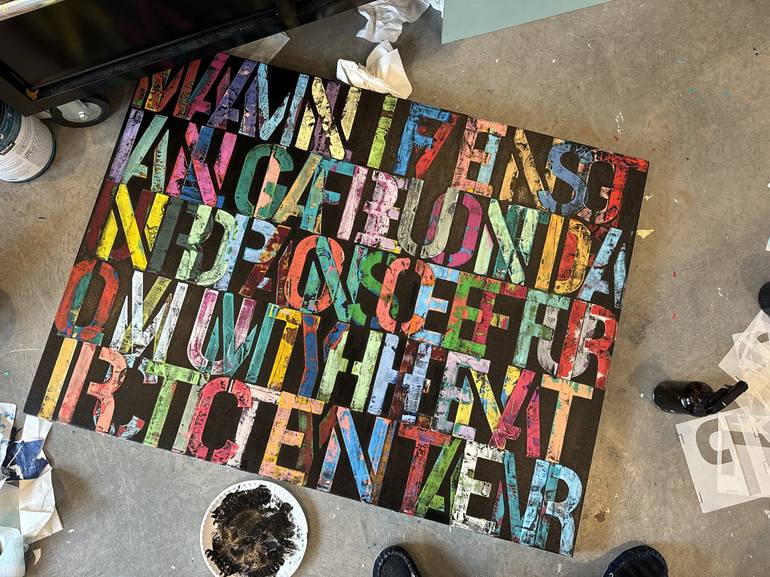 Original Abstract Typography Painting by Adam Collier Noel