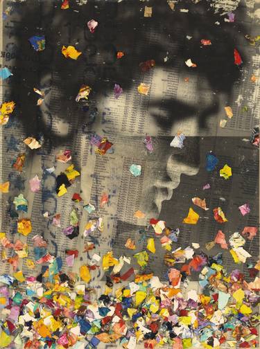 Original Figurative Portrait Collage by Adam Collier Noel