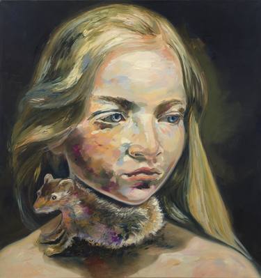 Original Portraiture Portrait Painting by Alena Adamíková