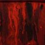 The work consists of a slate-colored matt surface on the top and a bright red crystalline surface at the bottom.
The inferred part represents the burning lava and the upper part represents the sulfur gases that ascend towards darkness.


We see colours, pure as the respected mistery. The eyes want to get inside it and profane it, but the artwork doesn’t reveal it’s secret: to offer to the sight a secret, this mystery, requires its alterity to be elusive, transcendent, like what in reality is absolute, compelling but elusive. The mystery returns to its opacity just when it promises to be revealed.
With the sight, the spirit reaches the artwork and embraces its own silence, the opportunity to listen, specially to itself. There is no noise anymore. What is given to us is the ability to continue receiving.

My work is spatialized time. It  incorporate time not as length of work (product) but as an element that in its flow provides a unique form in space. My work do not take a moment of that flow, stopping it:  it is just part of that flow. Lines do not capture the movement; they are free gestures of the pure pigments and the matter. The theme of each work is the result of this process in which technical knowledge and fun come together.

I think that each work it’s an self-built object. The artist-demiurge lets the artwork born. I give it freedom to become by itself what embryonically already is. Rightly.
Thus, my works are objects as real as reality itself. Mimesis is overcome, not by the way of giving it up but moving it beyond its limits: what I question and imitate is no longer a given real object but the own natural processes by which something comes to constitute a space-temporary object. That which is the subject of painting is not previous to the process in which it is self-constituted as an object and, in that sense; I do not predetermine its meaning. The intention in chance is, on the one hand, the intention of respecting the passage of randomness in time and, in the other, the tension that the object itself states in its relationship with the artist when it demands to be made. I  give to the object its receptivity and its elaborate technique for the genesis of the object to take place.
