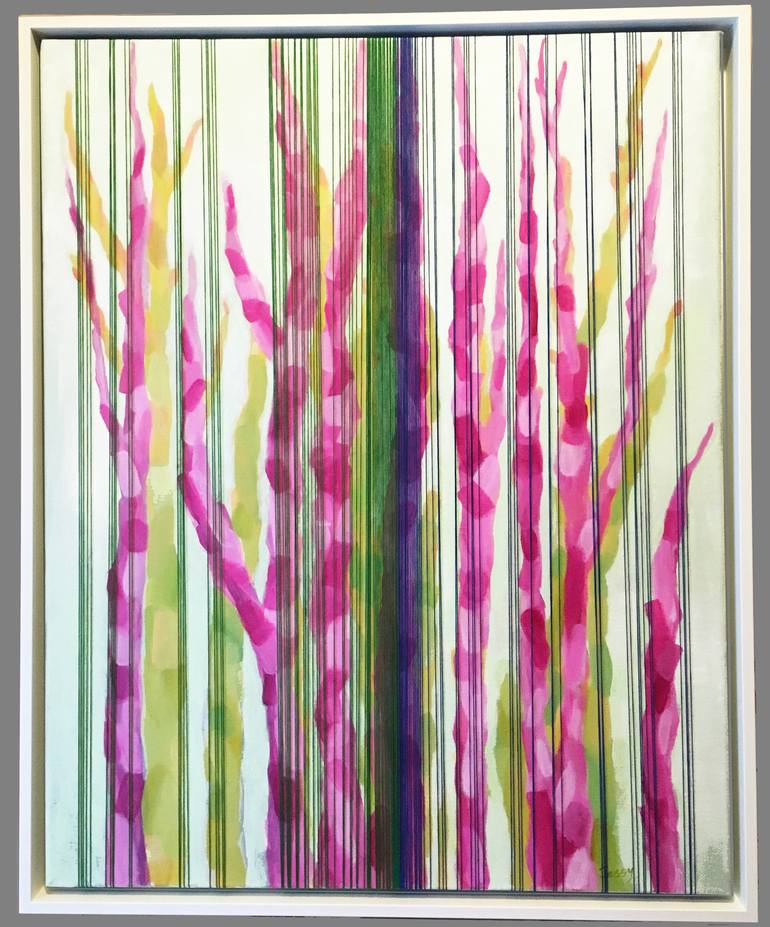 Original Abstract Garden Painting by Jessy Cho
