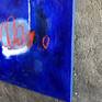 Ultramarine blue has to be one of my favorite colors and this painting has lots of it. Somewhat minimalist in design but beautiful colors and contrast. Varnished to protect against sunlight and dust. Wired and ready to hang.