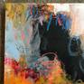 This painting was fun, fun, fun to do!! Mark making, brushstrokes, palette knife, mixed media...just went at it! Lots of vivid color and contrast in this piece. Varnished to protect against dust and sunlight. Wired and ready to hang