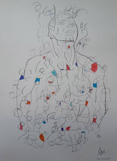 Original Men Drawing by art by Halny