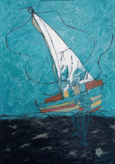 Original Expressionism Ship Paintings by art by Halny