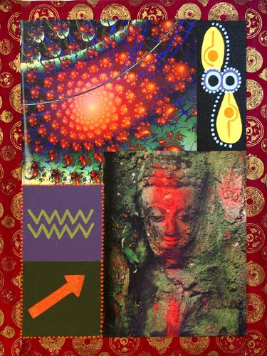 Original Abstract Religious Collage by Merrill Steiger