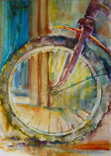 Print of Bicycle Mixed Media by Elisaveta Ilieva