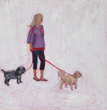 Original Figurative Dogs Paintings by Laurie Foote