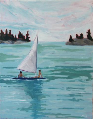 Print of Abstract Expressionism Sailboat Paintings by Laurie Foote