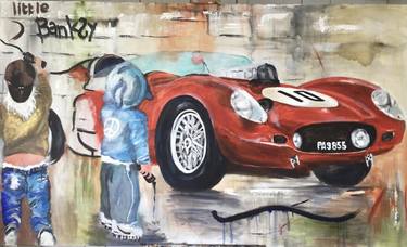 Original Street Art Automobile Paintings by Marie-Blanche Giannorsi