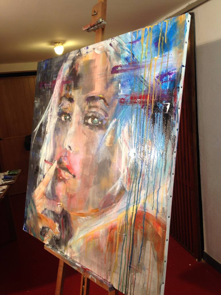 Original Portrait Painting by Marie-Blanche Giannorsi