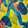 Detail of the ballerinas canvas surface