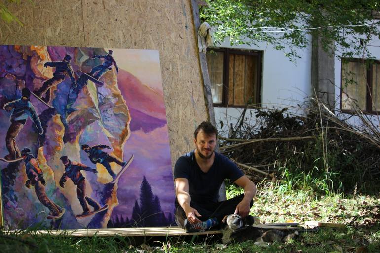 Original Figurative Sports Painting by Dominic-Petru Virtosu