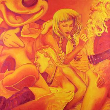 Original Pop Art Erotic Paintings by Dominic-Petru Virtosu