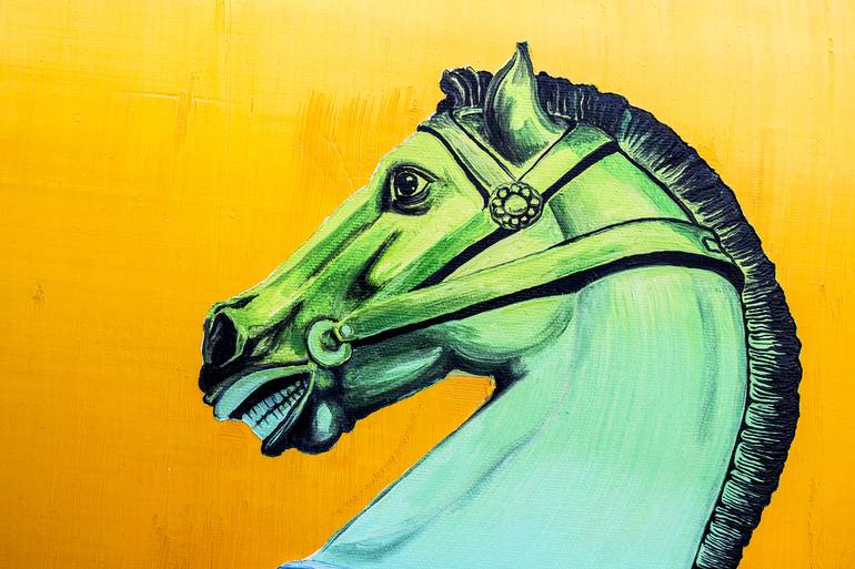 Original Pop Art Horse Painting by Dominic-Petru Virtosu