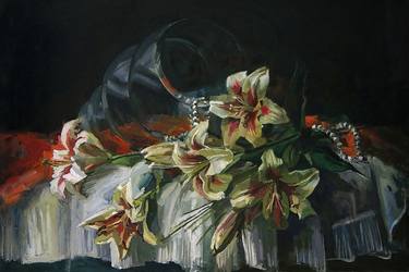Original Fine Art Floral Painting by Maria N Yakovleva