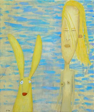 Original Figurative Beach Paintings by Ventzislav Dikov