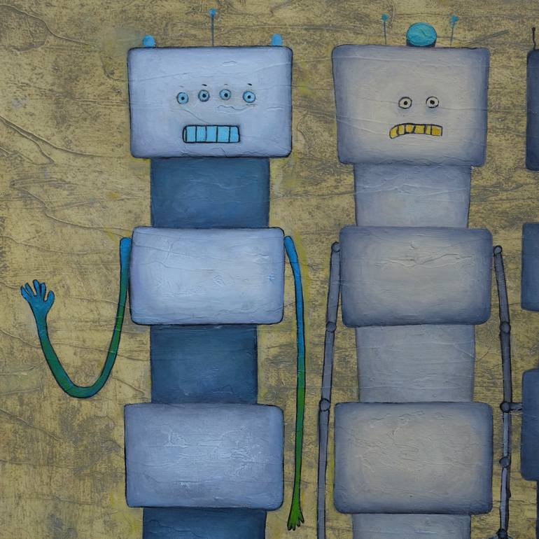 Original Futurism Humor Painting by Ventzislav Dikov