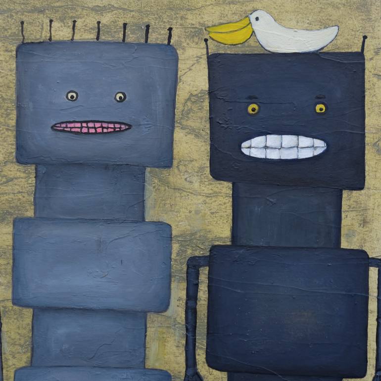 Original Futurism Humor Painting by Ventzislav Dikov
