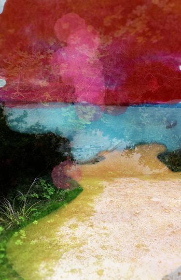 Print of Abstract Landscape Mixed Media by Denitsa Ilcheva