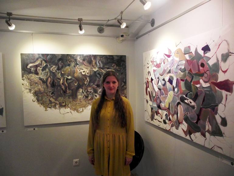 Original Abstract People Painting by Szabrina Maharita