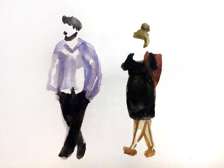 Original Expressionism People Painting by Szabrina Maharita