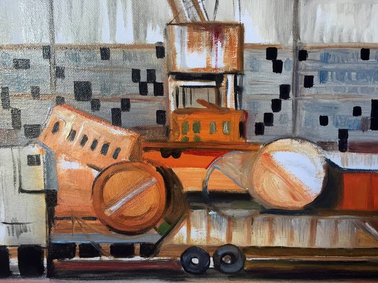 Original Sailboat Painting by Szabrina Maharita