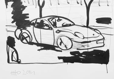 Original Expressionism Automobile Drawings by Victor Tarragó