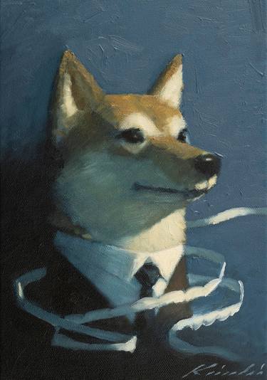 Print of Dogs Paintings by Tatsuro Kiuchi