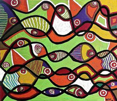 Print of Abstract Expressionism Fish Paintings by Roberto Del Fabbro