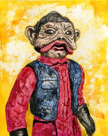 NIEN NUNB Vintage Kenner Star Wars Action Figure ORIGINAL ART PRINT 3.75 thumb