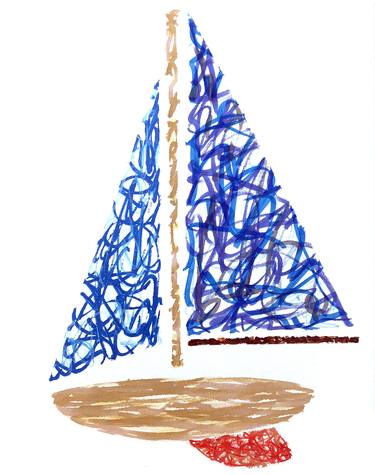 Original Abstract Boat Drawings by Rankin Willard