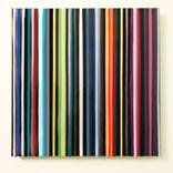 City Lights Acrylic Stripes Painting by Artist carla Bank by Carla Bank