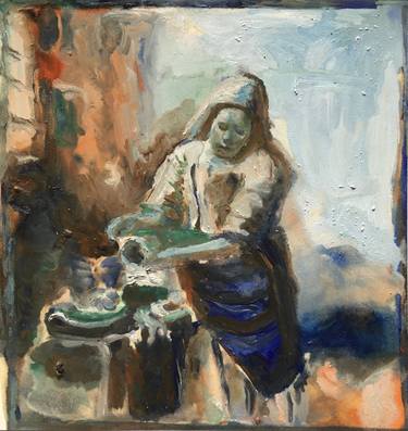 Milk Maid After Vermeer by Portraits By NC