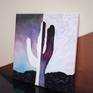 A cactus in a landscape at dawn
Ink painting on canvas