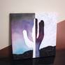 A cactus in a landscape at dawn
Ink painting on canvas