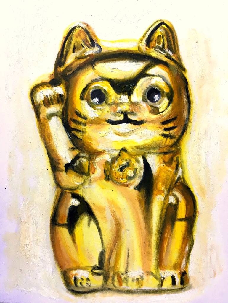 maneki neko painting