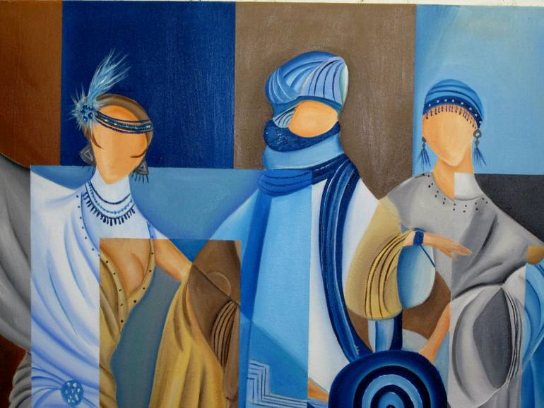 Original Abstract Fashion Painting by Michael Debonis