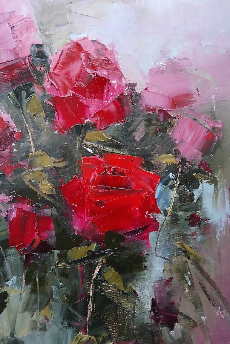 Original Expressionism Floral Painting by Emilia Milcheva