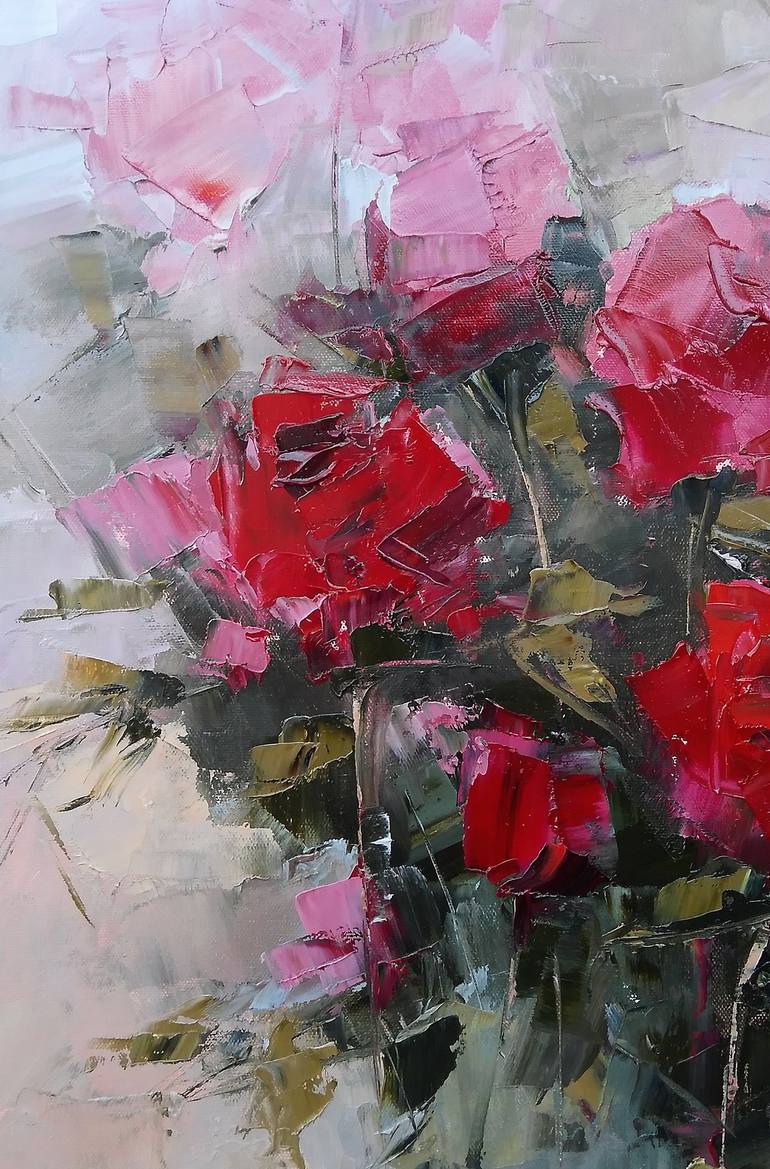 Original Expressionism Floral Painting by Emilia Milcheva