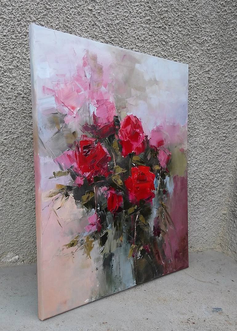 Original Expressionism Floral Painting by Emilia Milcheva