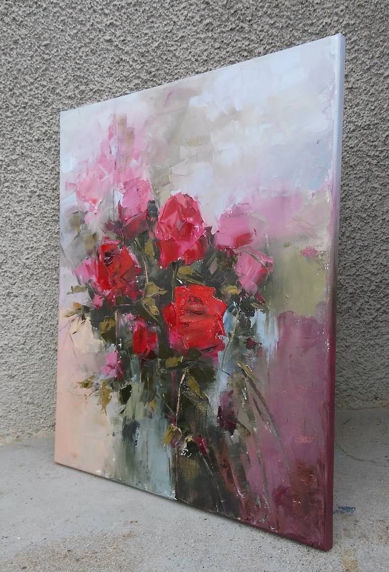 Original Expressionism Floral Painting by Emilia Milcheva