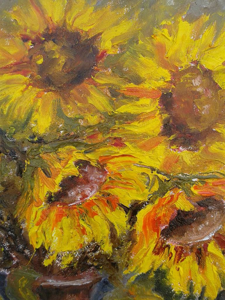 Original Expressionism Floral Painting by Emilia Milcheva