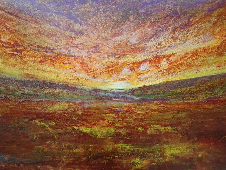 Original Abstract Expressionism Landscape Painting by Emilia Milcheva