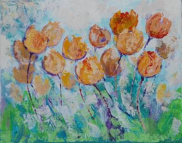 Original Abstract Expressionism Floral Paintings by Emilia Milcheva